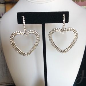 Rhinestone Heart Earrings
